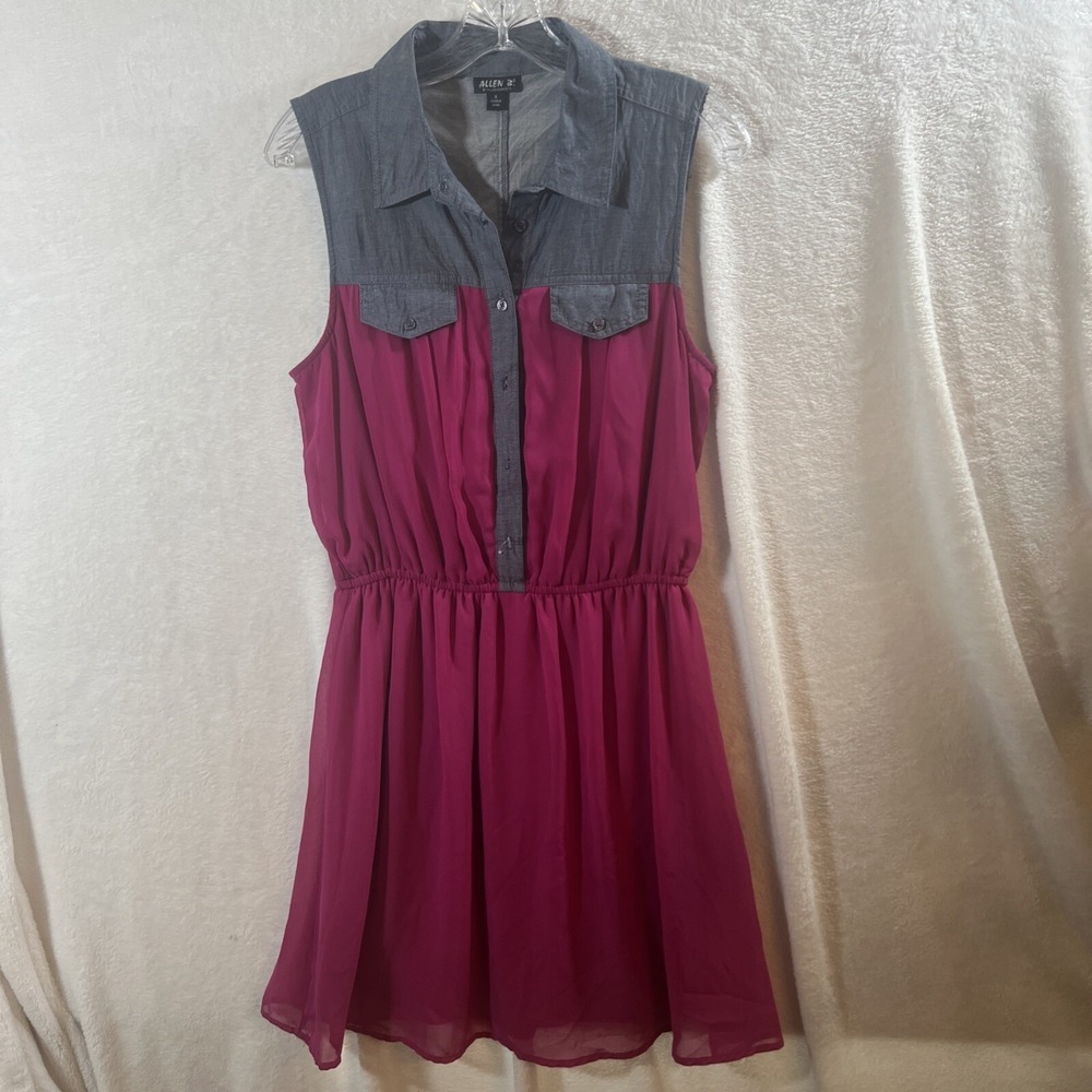 Womens Dress Denim Pink Chiffon - Allen B By Allen Schwartz Size 6